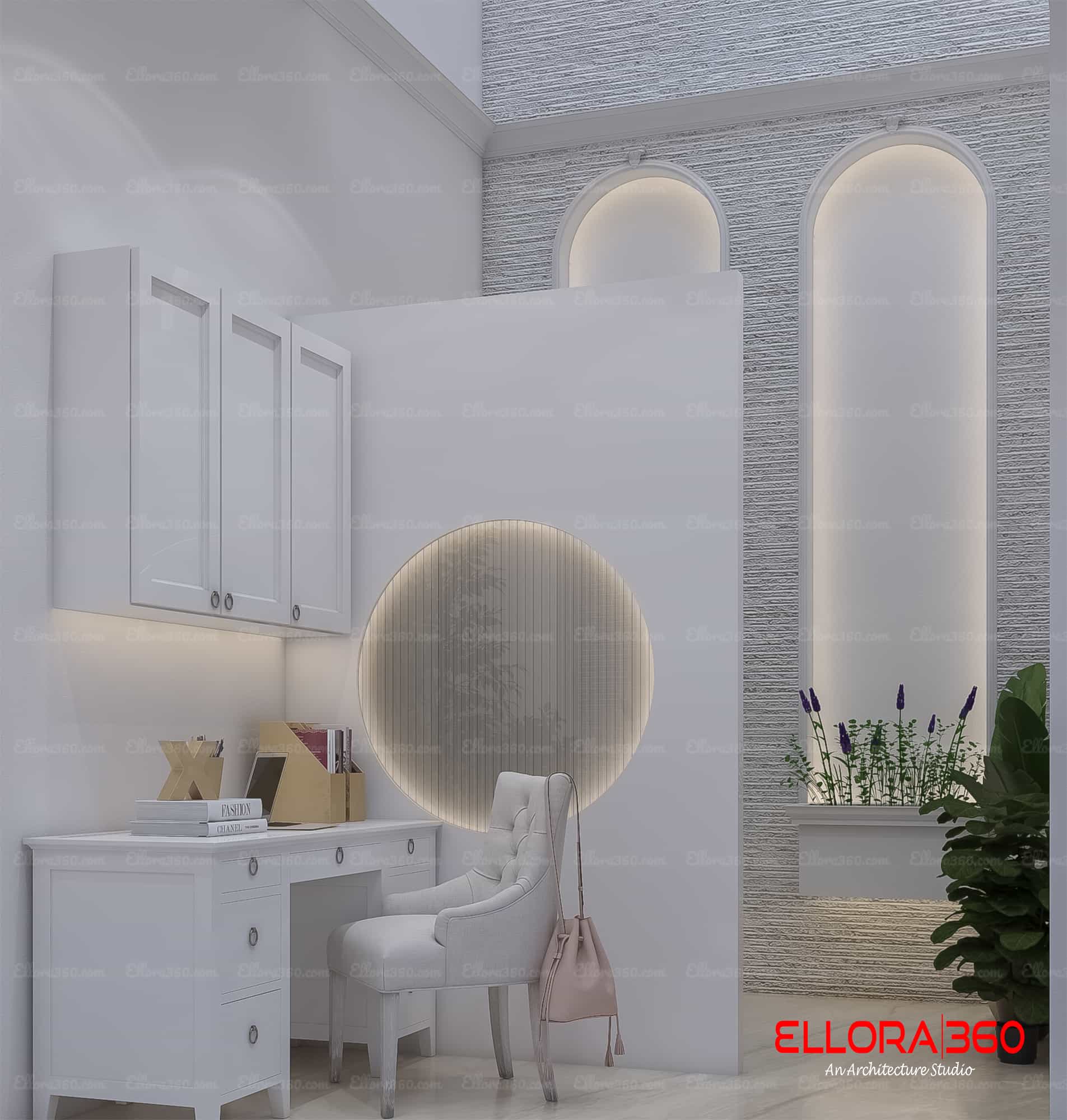 A study area below open to the sky space.